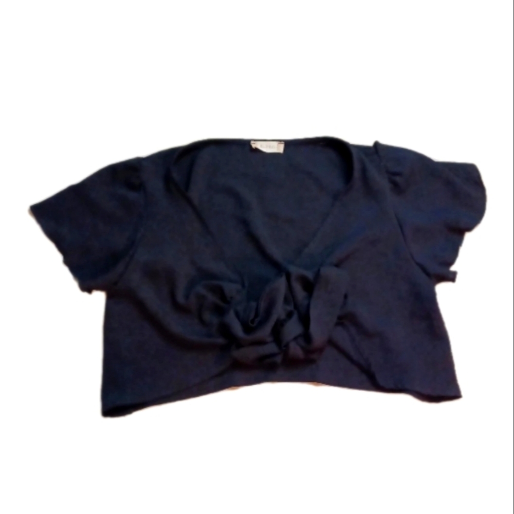 Black Tie-up Women's Crop Top